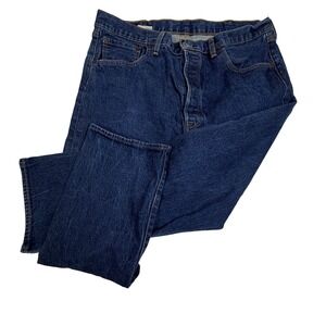 Levis 501 Original Fit Jeans Mens 40x29 Blue Denim Button Fly Straight Leg 501